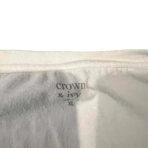 Crown‎ And Ivy Short Sleeves Crew Neck Striped Pattern T-Shirt Size XL - Picture 4 of 6